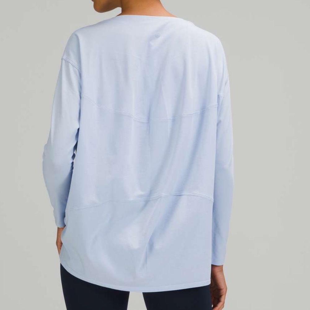 Lululemon Back in Action Blue Long Sleeve Top With Confetti rainbow Dots Size 2